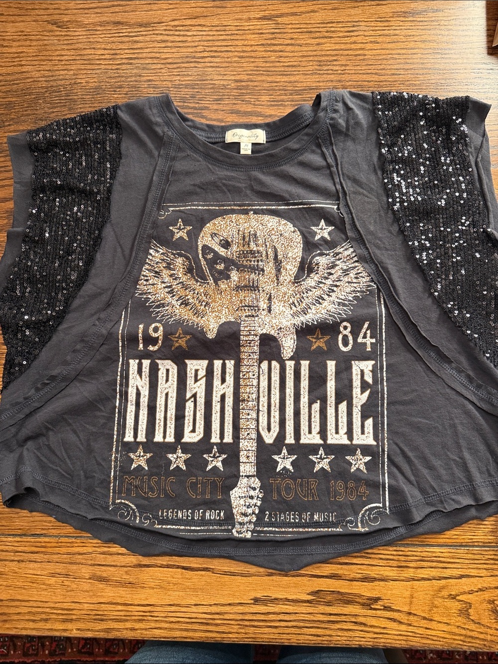 Western Sequin Nashville Cowgirl Concert T Shirt
